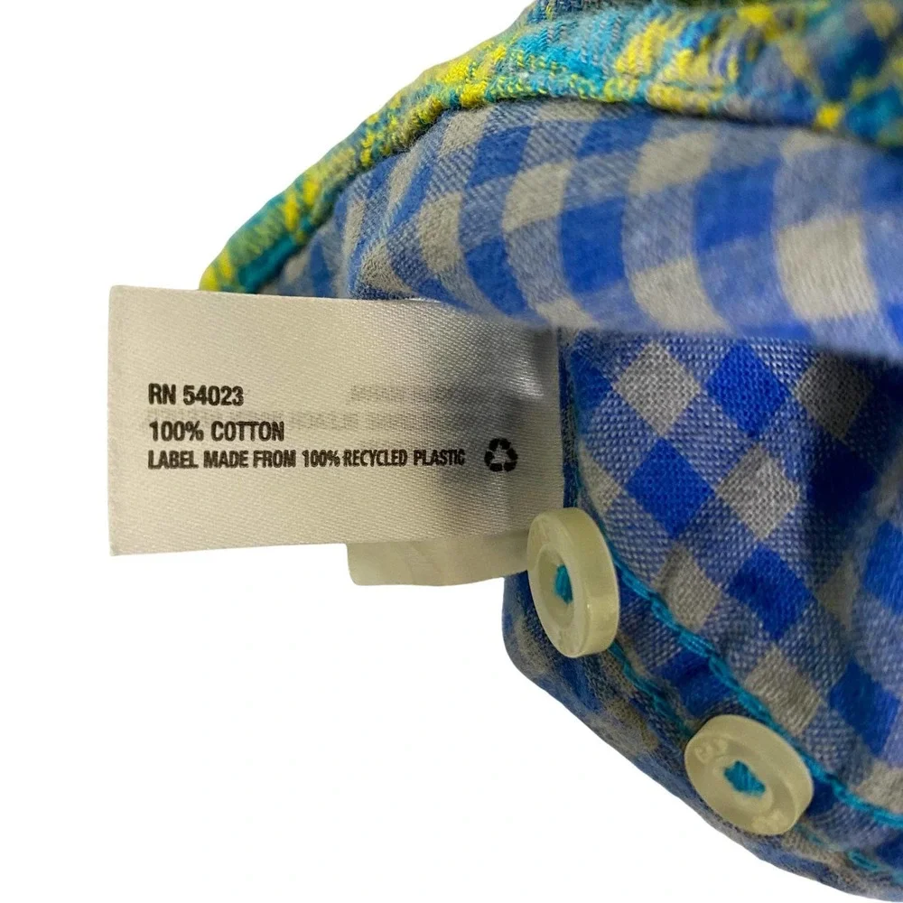 Gap Kid's‎ Casual Button Up Dress Shirt Long Sleeve Collared Blue Cotton Size XL